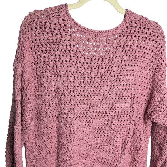 Madewell Open Stitch Austen Pullover Sweater Dusty Pink Size M Beachy Coastal - Picture 6 of 12